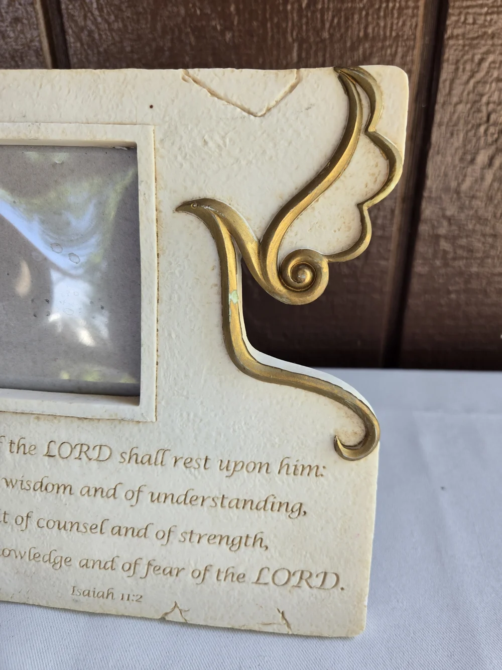 Spirit of The LORD Picture Frame w/ Gold Accent - Scripture Isaiah 11:2